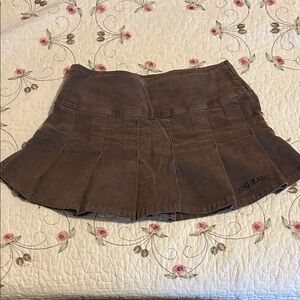 BDG Pleated Brown Corduroy Skirt